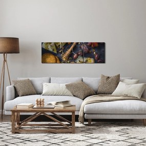 Obraz so sušeným ovocím (s hodinami) (90x30 cm)
