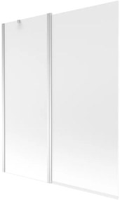 Mexen Flip, vaňová zástena 1-krídlová 140 x 150 cm, otočné krídlo, 6 mm námraza sklo, chrómový profil, 894-140-101-01-30