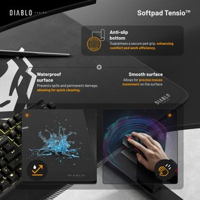 Výškovo Nastaviteľný Stôl Diablo X-Tensio 1600 Čierny