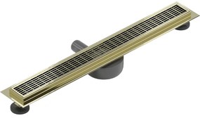 Mexen Flat 360°, nerezový sprchový žľab vzor M33 50 cm, zlatá lesklá, 1533050-40