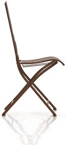 Kovová skladacia stolička Kiran - Hnedá antik