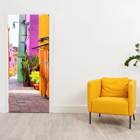 Fototapeta na dvere - Farebná talianska ulička (95x205cm)