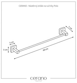 CERANO - Nástenný držiak na uteráky Polo - čierna matná, CER-CER-479839