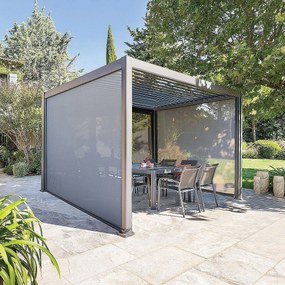 DEOKORK Záhradný hliníkový altánok elektrický MEGAN 4x3 m (grafit)