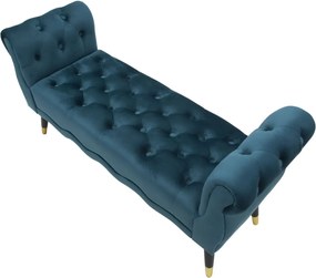 Lavica Paris 120 cm zamat tyrkysová/zlatá