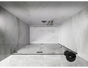 Mexen, Mexen Lunar L ľavé otočné sprchové dvere 140 cm, transparentné, brúsený nikel - 834L-140-000-97-00-L