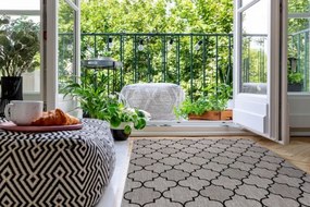 Koberec SIZAL FLOORLUX 20607 marokánsky - strieborný / čierny