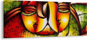Obraz - Olejomaľba, abstraktné tváre (120x50 cm)