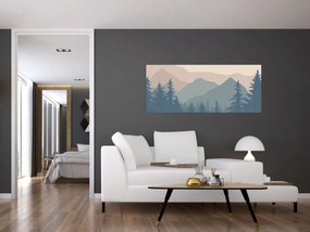 Obraz - Tyrkysové hory N⁰2 (120x50 cm)