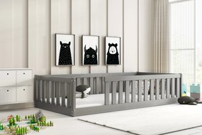 Posteľ BELLA SIMA 190x90 Montessori z masívu – grafitová