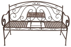 Hnedá kovová záhradná lavica Saket – Garden Pleasure