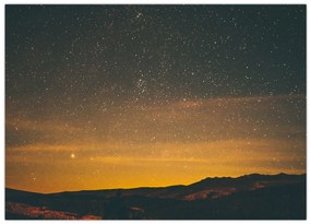 Sklenený obraz hviezdneho neba (70x50 cm)