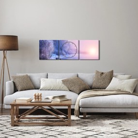 Obraz - Zamrznutá rieka (s hodinami) (90x30 cm)
