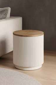 Odkladací stolík Stilig ST581 40 cm z masívu ecru/brest