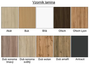 Nabytekmorava Rohová lavica so stolom farba lamina: biela 113, čalúnenie vo farbe: Mega 13 V3 šedá