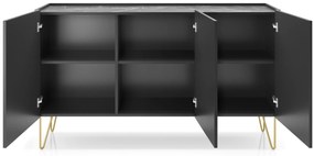 Komoda Harmony Va 144 cm černá/černý mramor