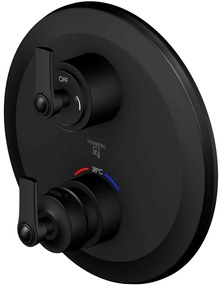 STEINBERG 350 termostat s podomietkovou inštaláciou, s uzatváracím a prepínacím ventilom, pre 2 výstupy, matná čierna, 35041333S