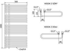 Mexen Amor vykurovacie teleso 1000 x 500 mm, 809 W, biela, W120-1000-500-00-20