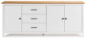 Biela nízka komoda z borovicového dreva 190x80 cm Miranda – Marckeric