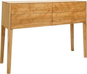 Konzolový stolík so 4 zásuvkami THEO UP4, 114x35x80 cm Orech