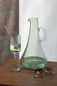 Zelený sklenený džbán s bublinkami Yones L - 19*19*34cm