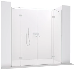 CERANO - Sprchové 2-krídlové dvere Marino L/P - 6 mm - chróm, transparentné sklo - 90x90 cm, CER-CER-8050BD7551
