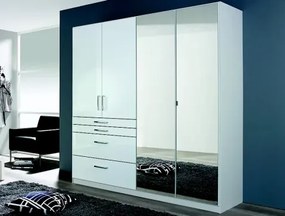 Šatníková skriňa Homburg, 181 cm, biela/lesklá biela%