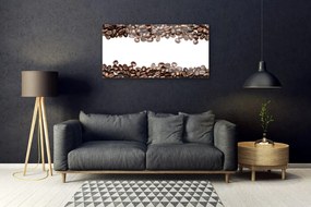 Obraz na skle Káva zrnká kuchyňa 125x50 cm