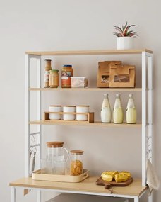 Kuchynská polica KKS019W09 biela / hnedá