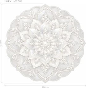 Stříbrná perlová mandala arch 46 x 45 cm