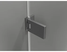 Mexen Lunar-F Duo, sklápací sprchový kút 90 x 80 cm, 8mm číre sklo, profil grafit brúsený, 836-090L-080P-66-00