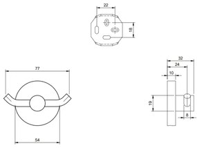 Villeroy & Boch TVA15101200061 - Nástenný háčik ELEMENTS lesklý chróm