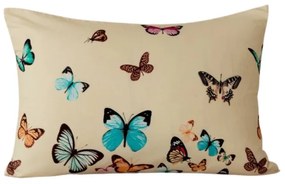 Flanelový poťah na vankúš VIVA BUTTERFLY 50x70 cm, krémový