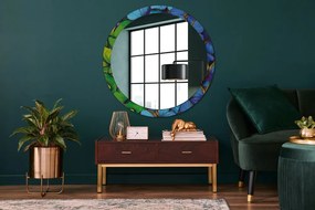 Okrúhle ozdobné zrkadlo Modrý a zelený motýľ fi 100 cm
