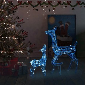 vidaXL Akrylová sobia rodinka vianočná dekorácia 160 LED modrá