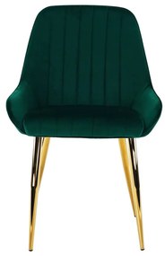 Tempo Kondela Jedálenská stolička, smaragdová/gold chróm-zlatý, PERLIA