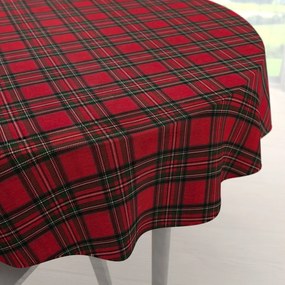 Biante Vianočný dekoračný okrúhly obrus PML-078 Červeno-zelené káro Ø 120 cm