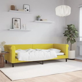 Denná posteľ žltá 80x200 cm zamat 354242