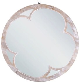 Okrúhle nástenné zrkadlo ø 60 cm svetlé drevo MONCLOVA Beliani