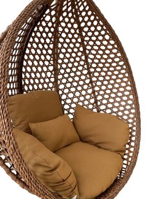 Skládací závěsné houpací křeslo Houseland Bliss XL hnědé