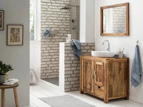 furniture-nabytek.cz - Masívna sada kúpeľňového nábytku Lagos small z palisandra, lakovaná, hnedá