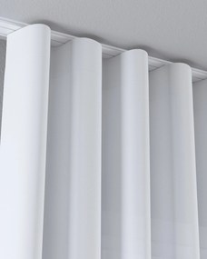 Záclona s riasením WAVE farba produktu biela látka polopriehľadný, zapletaná