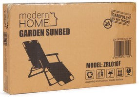 ModernHome Záhradné relaxačné kreslo 2v1- šedé