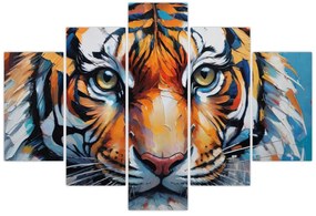 Obraz - Pohľad tigra, maľba (150x105 cm)
