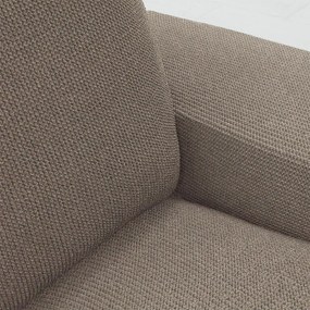 Super strečové poťahy HARMONIA oriešková sedačka s otomanom vpravo (š. 210 - 320 cm)