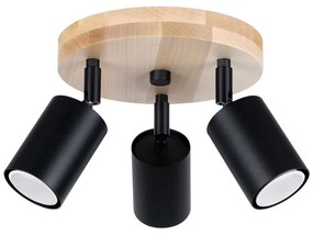 Sollux SL.1292 - Bodové svietidlo VERDO 3xGU10/10W/230V čierna