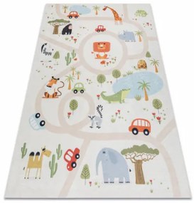 Koberec protišmykový BAMBINO 1165 Zoo, pre deti - béžový