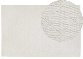 Vlnený koberec 140 x 200 cm krémová biela ELLEK Beliani