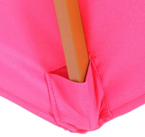 Slnečník Florida Ø 3m - polyester/drevo - ružová