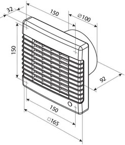 Ventilátor elektrický axiálny - VENTS 100MAV; 18 W